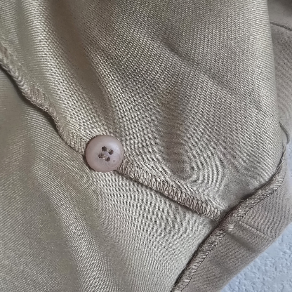 Elegant Tan Button-Up AGB Dress 12 - Picture 5 of 7